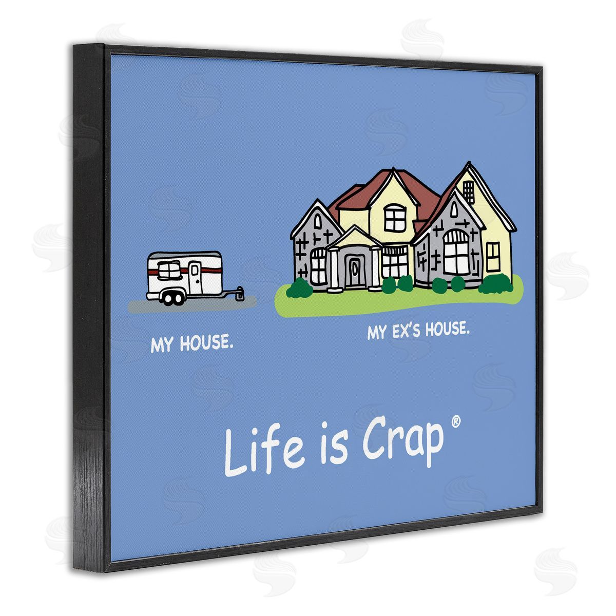 LIC Funny My House Black Framed Giclee Wall Art Print