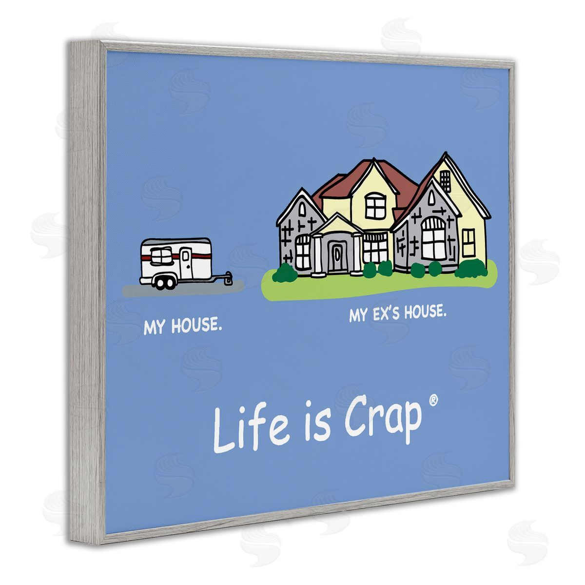 LIC Funny My House Gray Framed Giclee Wall Art Print