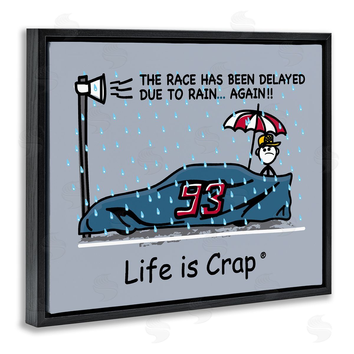 LIC Rain Delayed Race Black Floating Frame Canvas Wall Art Print