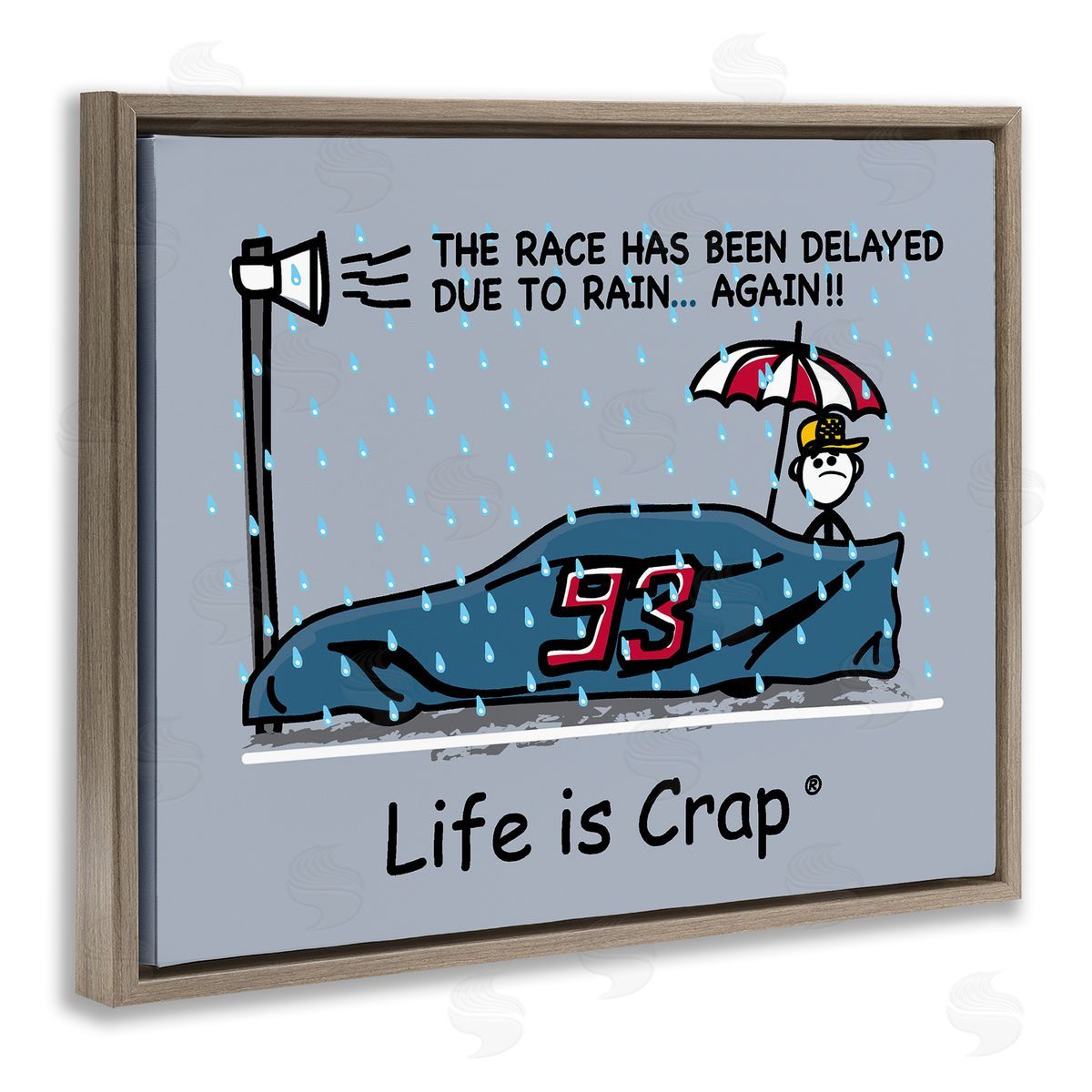 LIC Rain Delayed Race Brown Floating Frame Canvas Wall Art Print