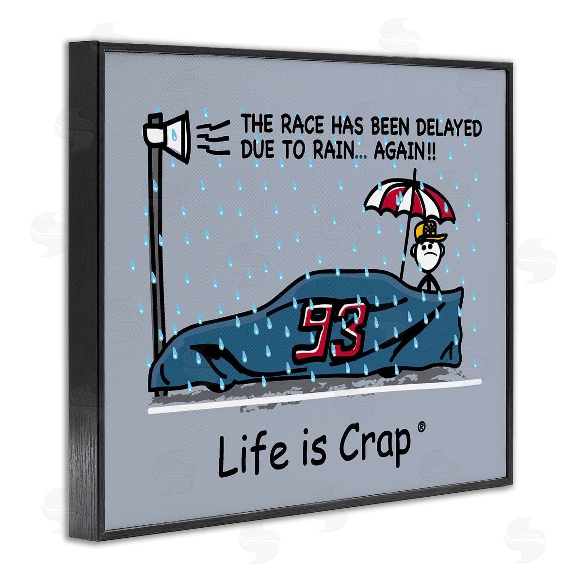 LIC Rain Delayed Race Black Framed Giclee Wall Art Print