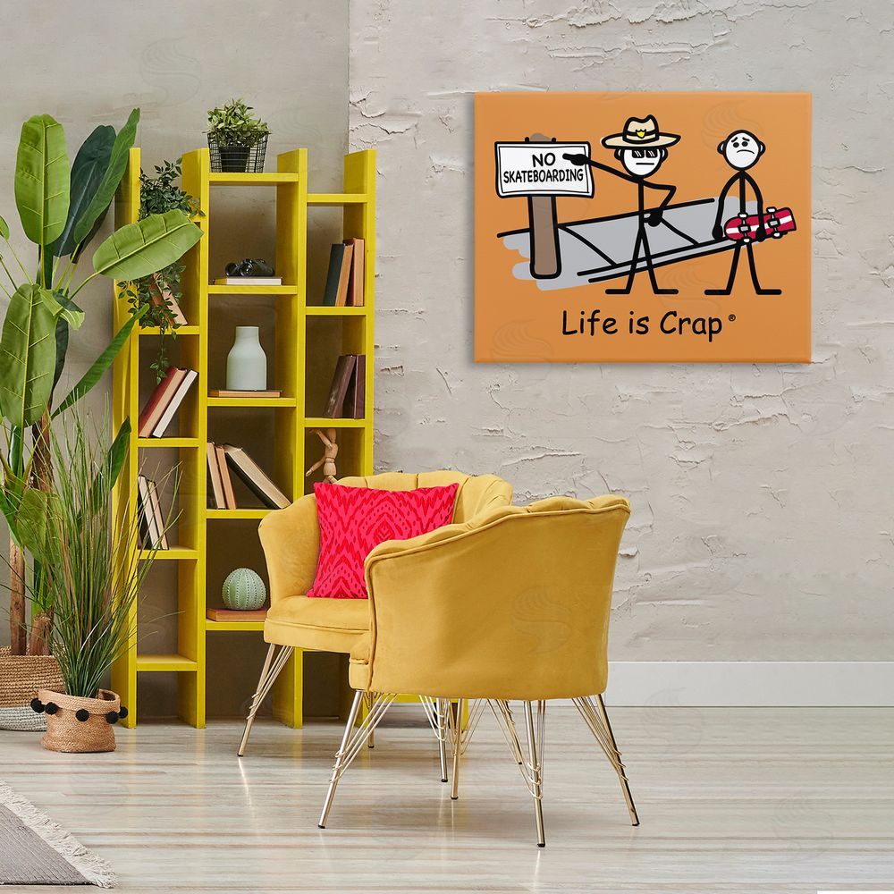 LIC No Skateboarding Sign Canvas Wall Art Print in Room
