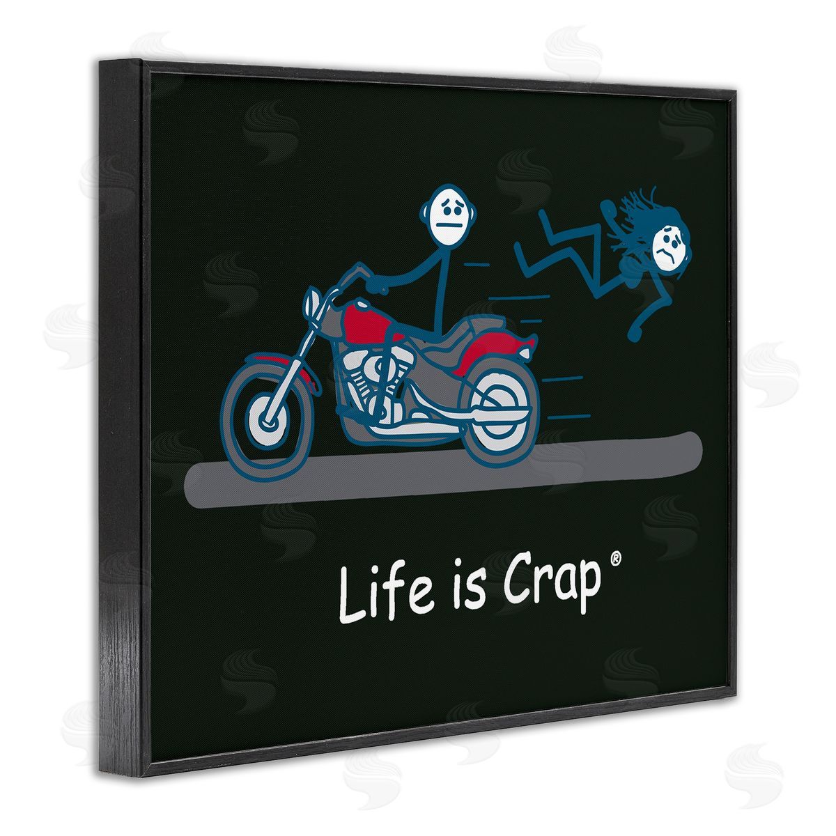 LIC Funny Motorcycle Babe Black Framed Giclee Wall Art Print