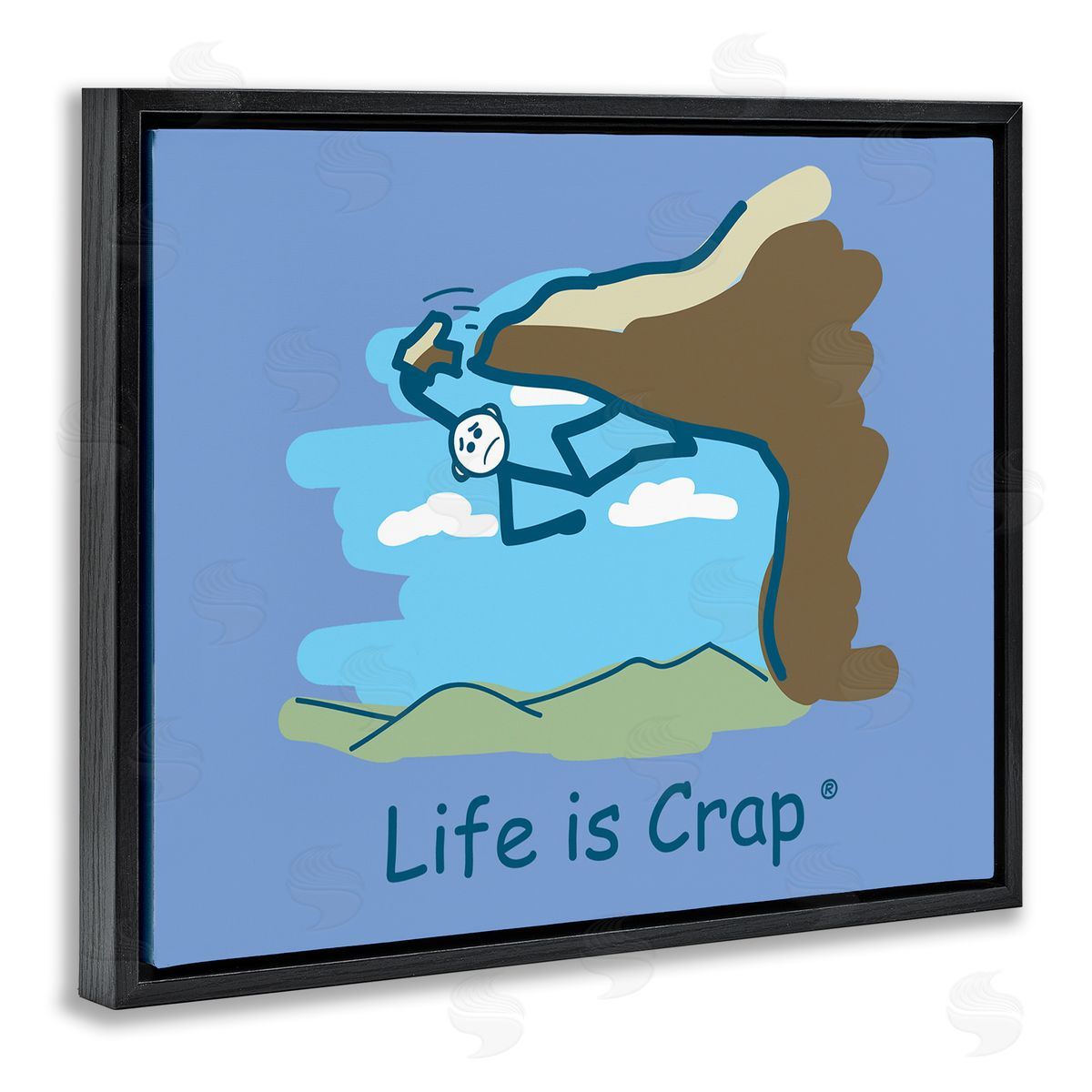 LIC Falling Rock Climber Black Floating Frame Canvas Wall Art Print