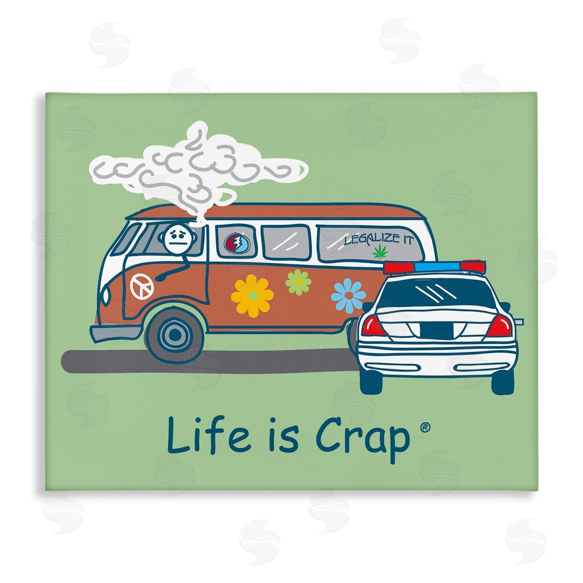 LIC Caught Van Smoking Canvas Wall Art Print