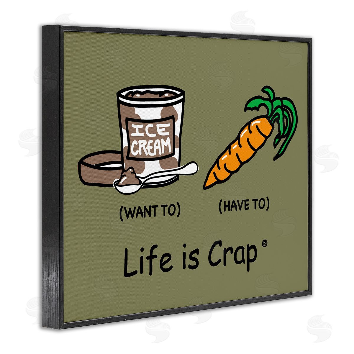 LIC Funny Diet Comparison Black Framed Giclee Wall Art Print