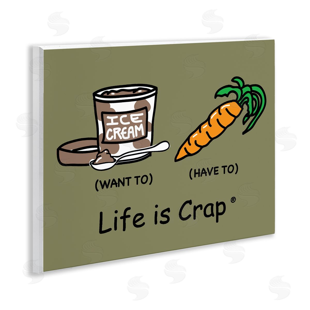 LIC Funny Diet Comparison Wooden Wall Plaque Art Print