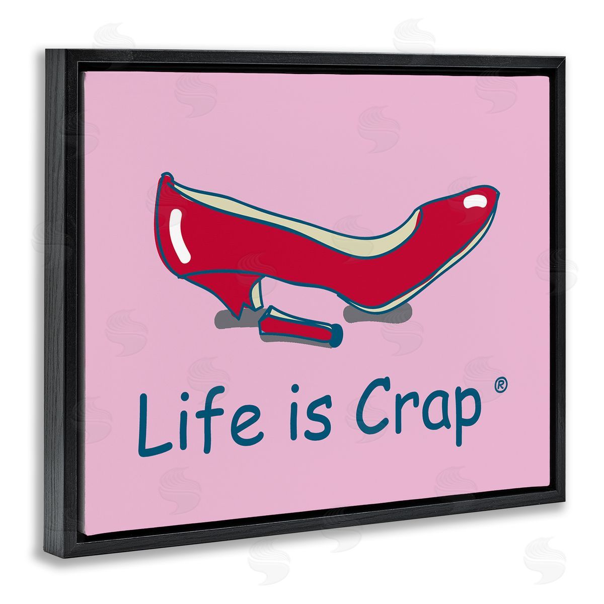 LIC Broken High Heel Black Floating Frame Canvas Wall Art Print