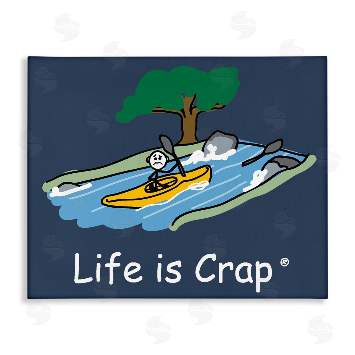 LIC Life Is Crap Kayaker Canvas Wall Art Print