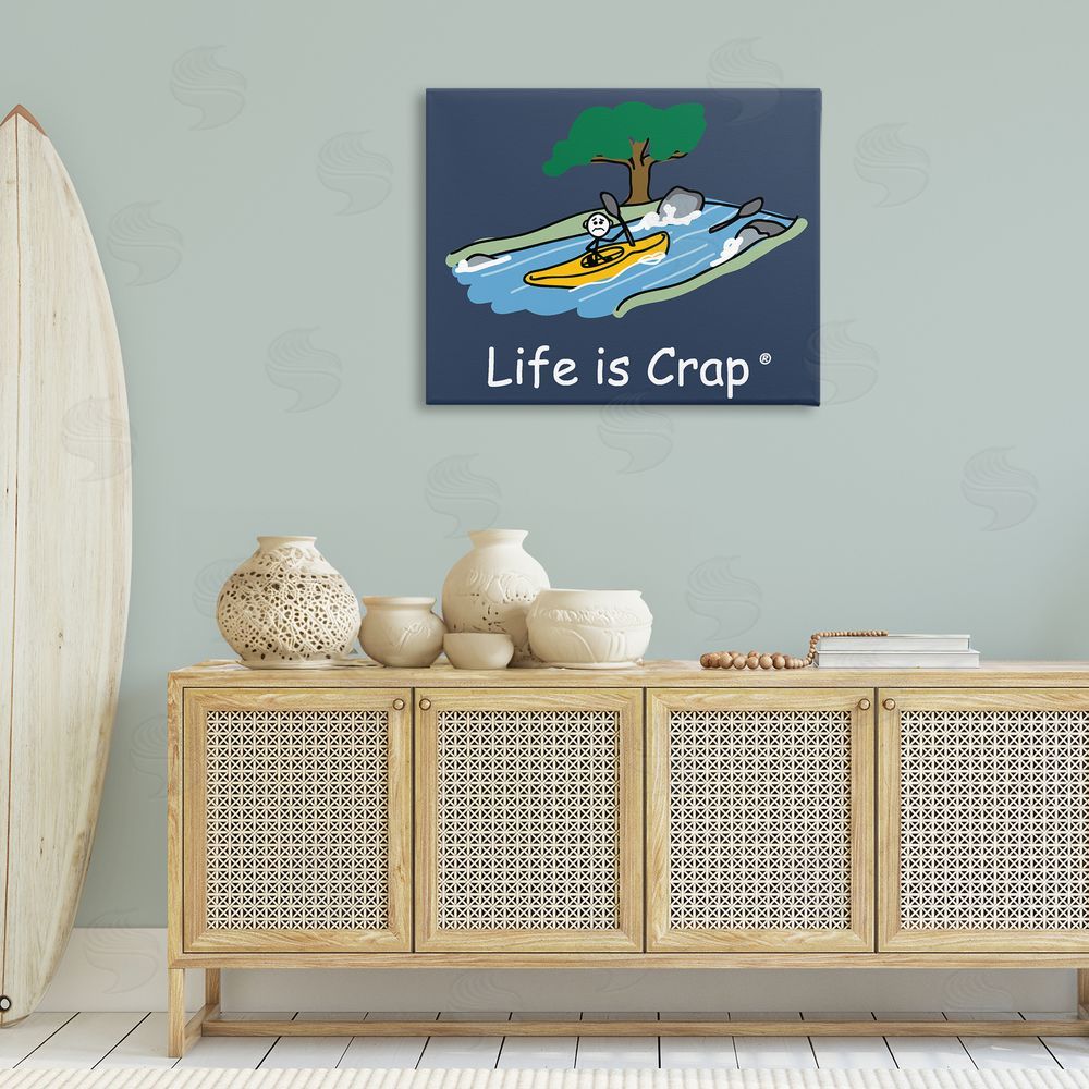 LIC Life Is Crap Kayaker Canvas Wall Art Print in Room
