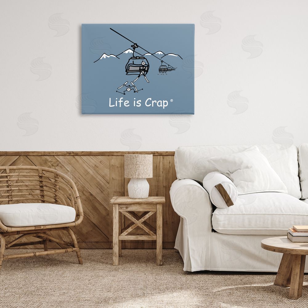 LIC Falling Ski Lift Canvas Wall Art Print in Room