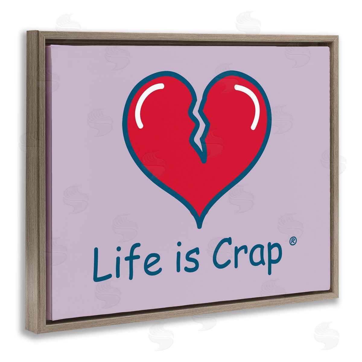 LIC Life Is Crap Heartbreak Brown Floating Frame Canvas Wall Art Print