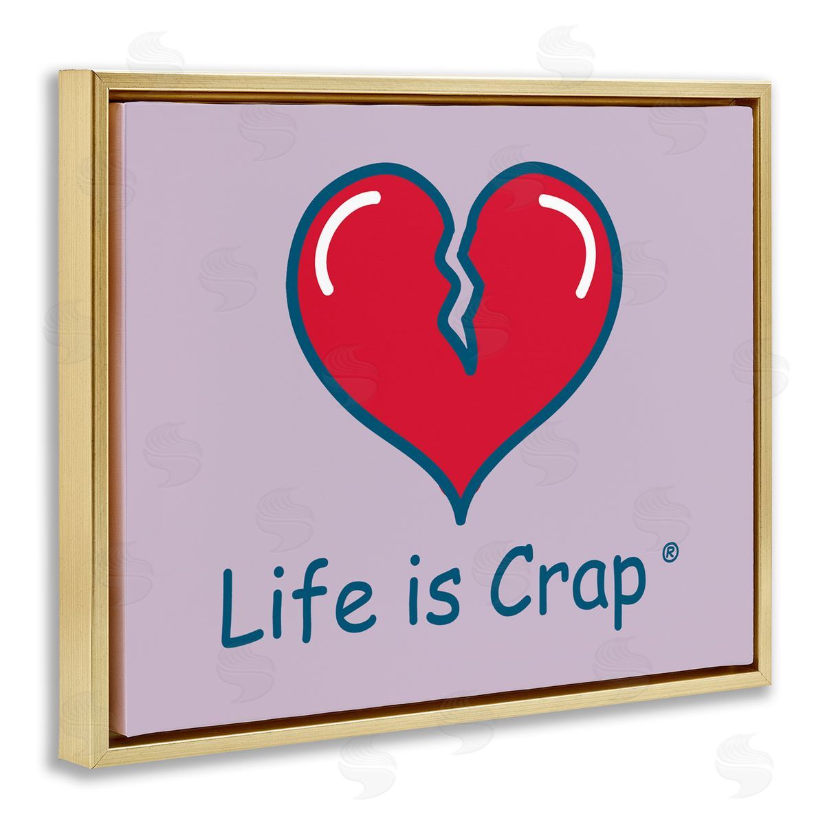 LIC Life Is Crap Heartbreak Gold Floating Frame Canvas Wall Art Print
