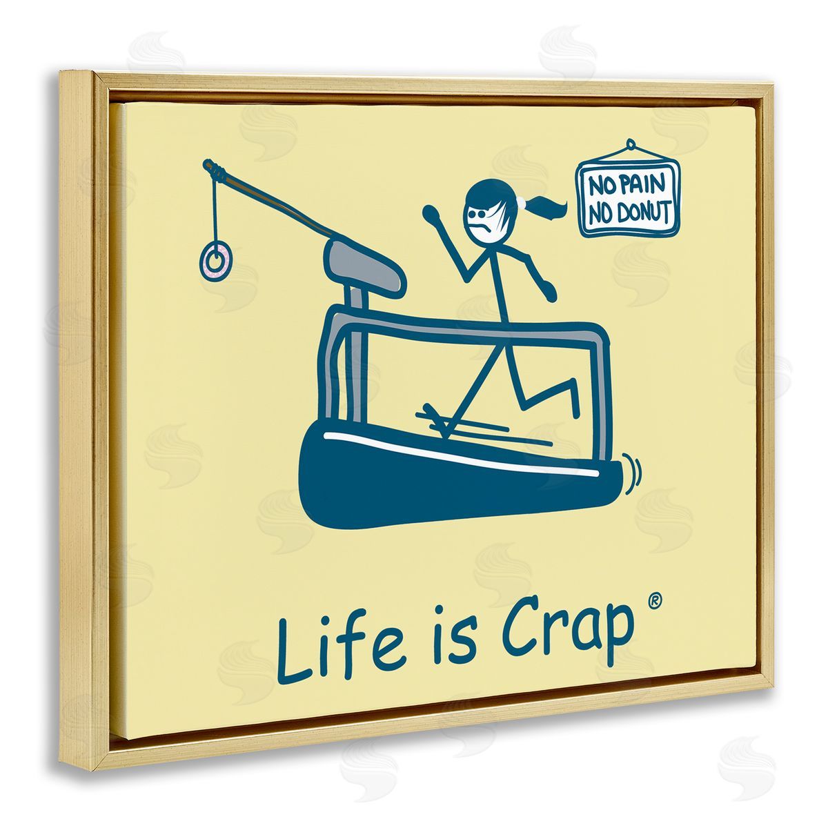 LIC No Pain or Donut Gold Floating Frame Canvas Wall Art Print