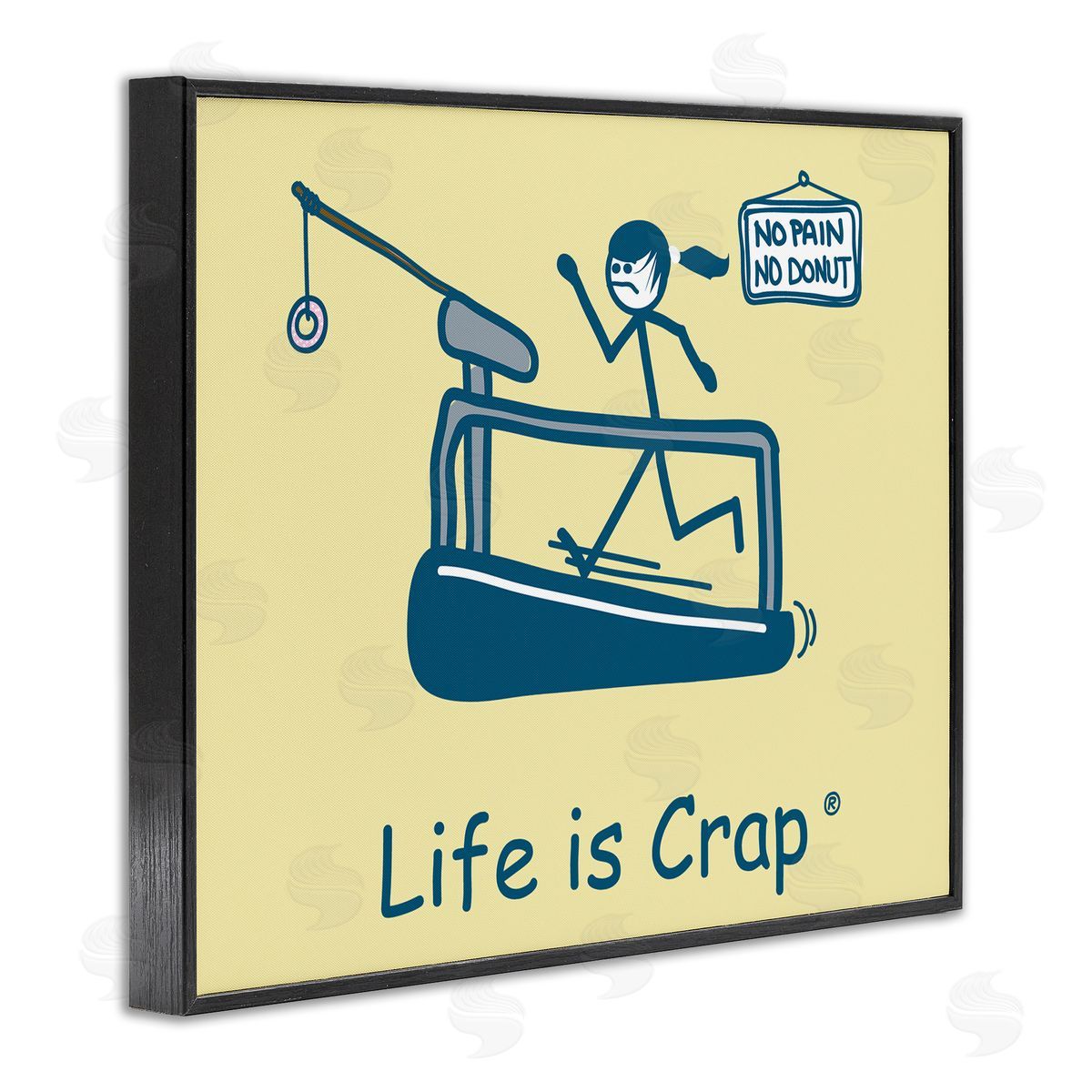 LIC No Pain or Donut Black Framed Giclee Wall Art Print
