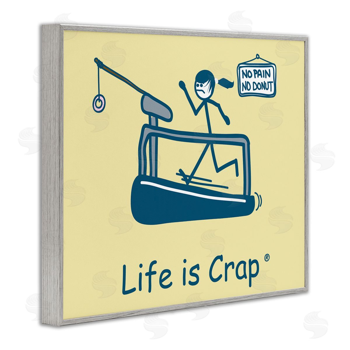 LIC No Pain or Donut Gray Framed Giclee Wall Art Print