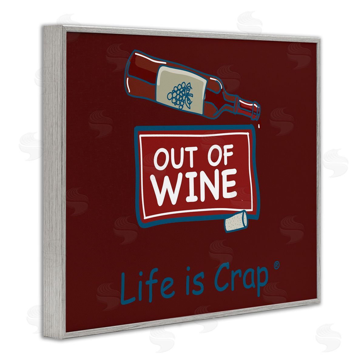LIC Out Of Wine Bottle Gray Framed Giclee Wall Art Print