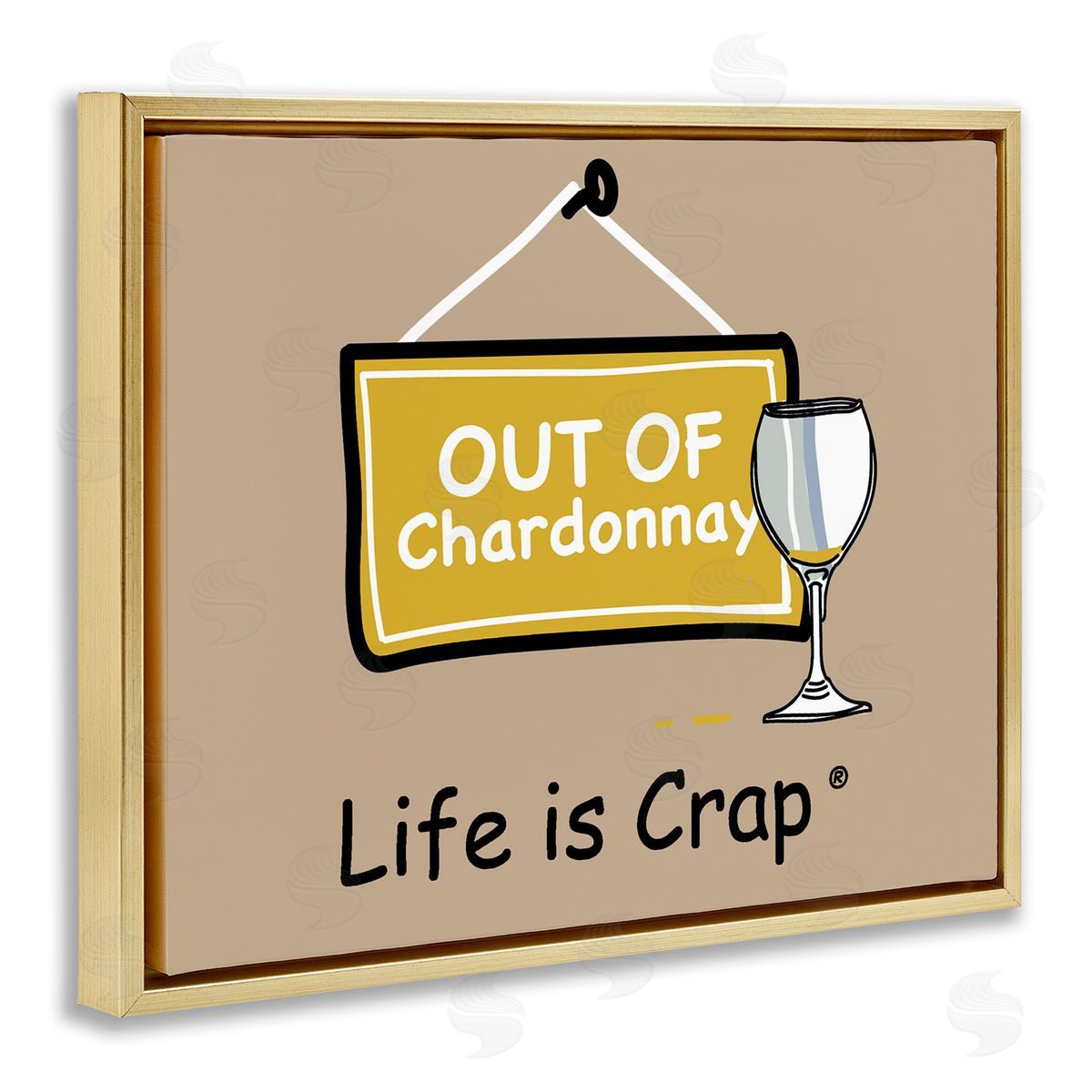 LIC Out Of Chardonnay Gold Floating Frame Canvas Wall Art Print