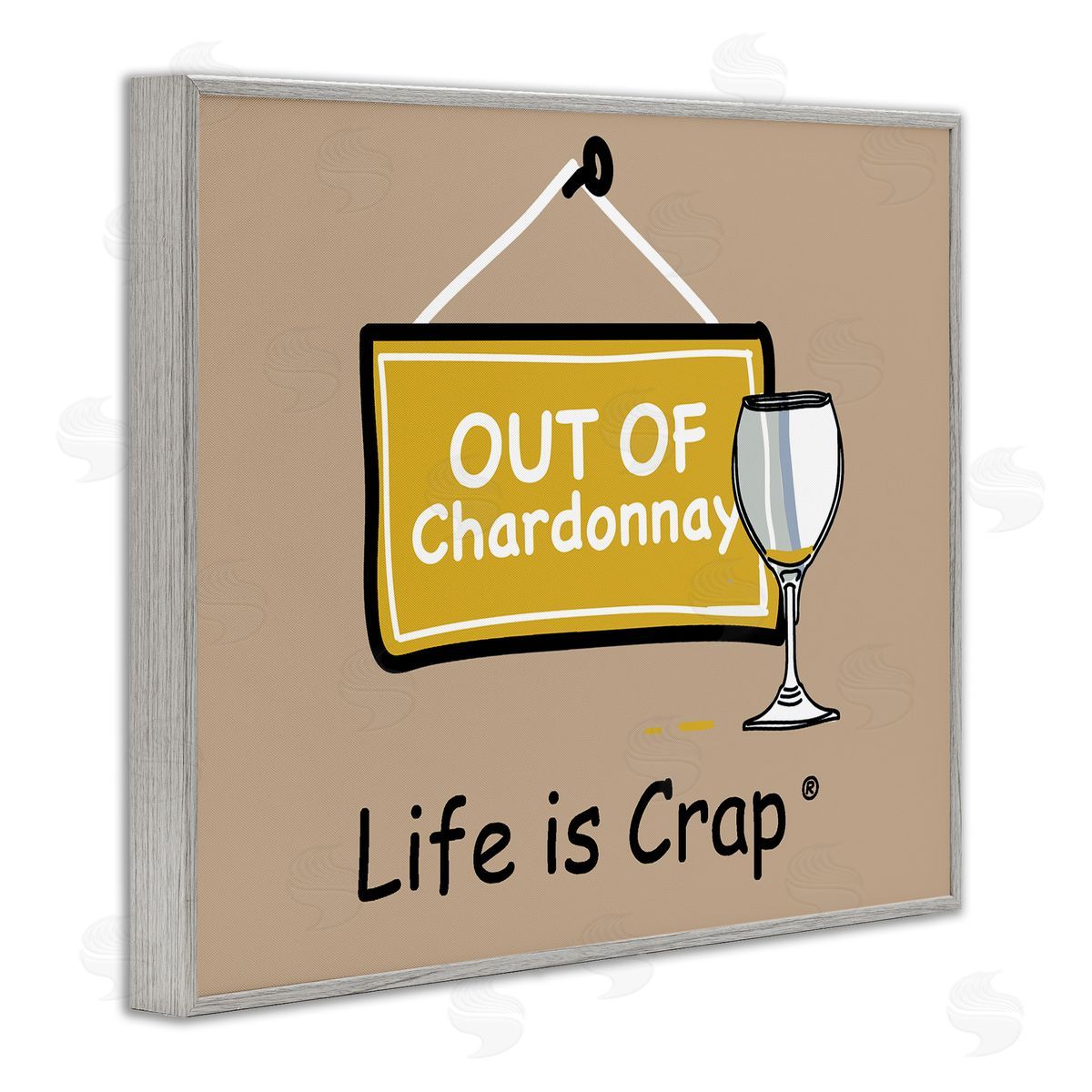 LIC Out Of Chardonnay Gray Framed Giclee Wall Art Print