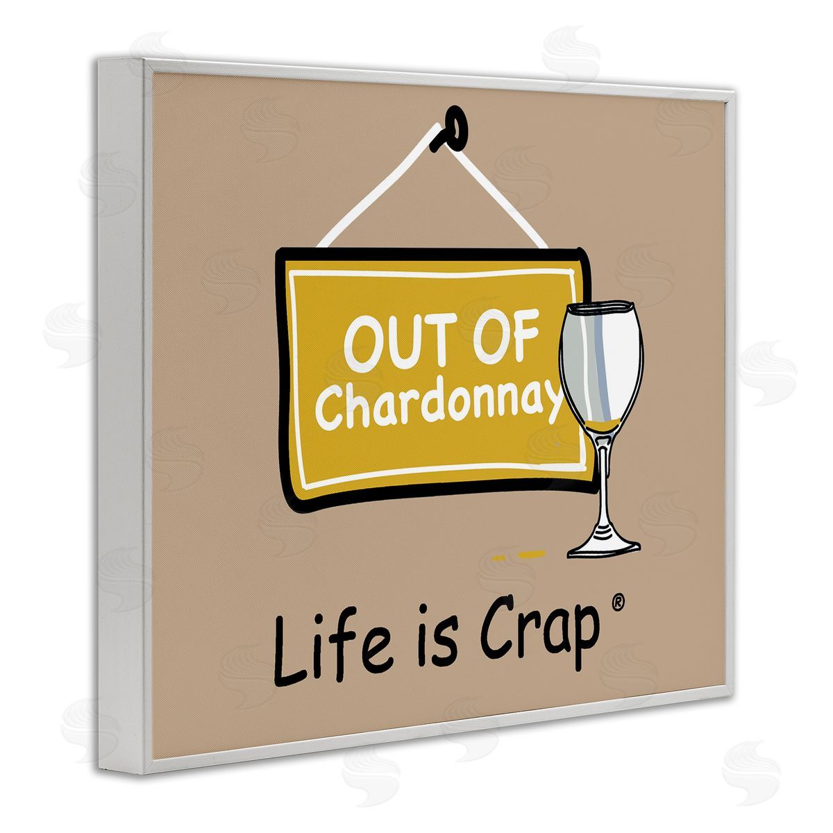 LIC Out Of Chardonnay White Framed Giclee Wall Art Print