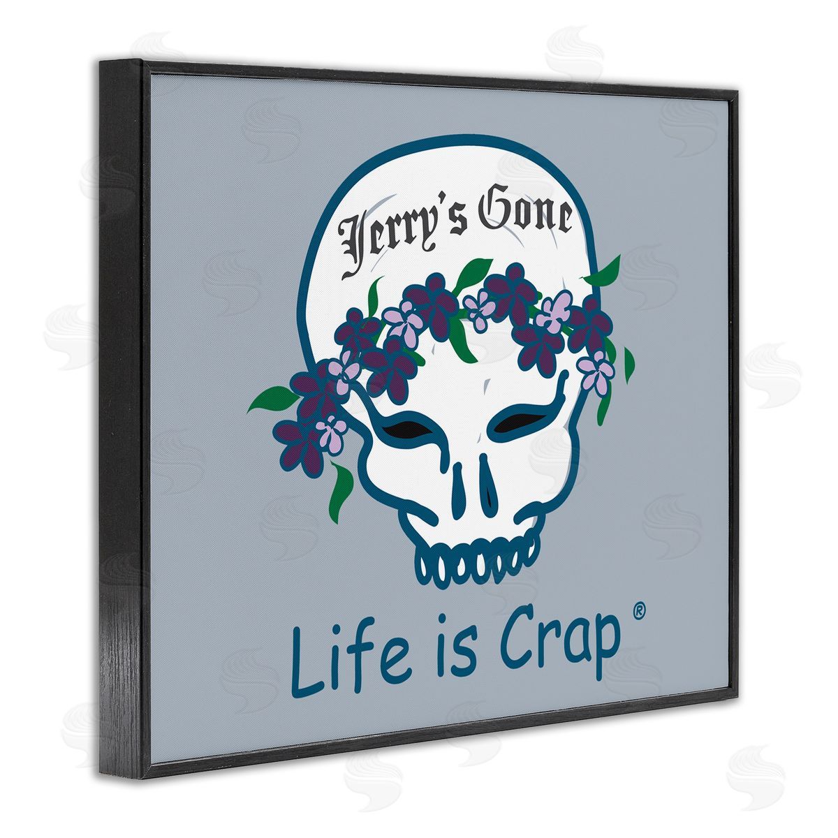 LIC Jerry's Gone Skull Black Framed Giclee Wall Art Print