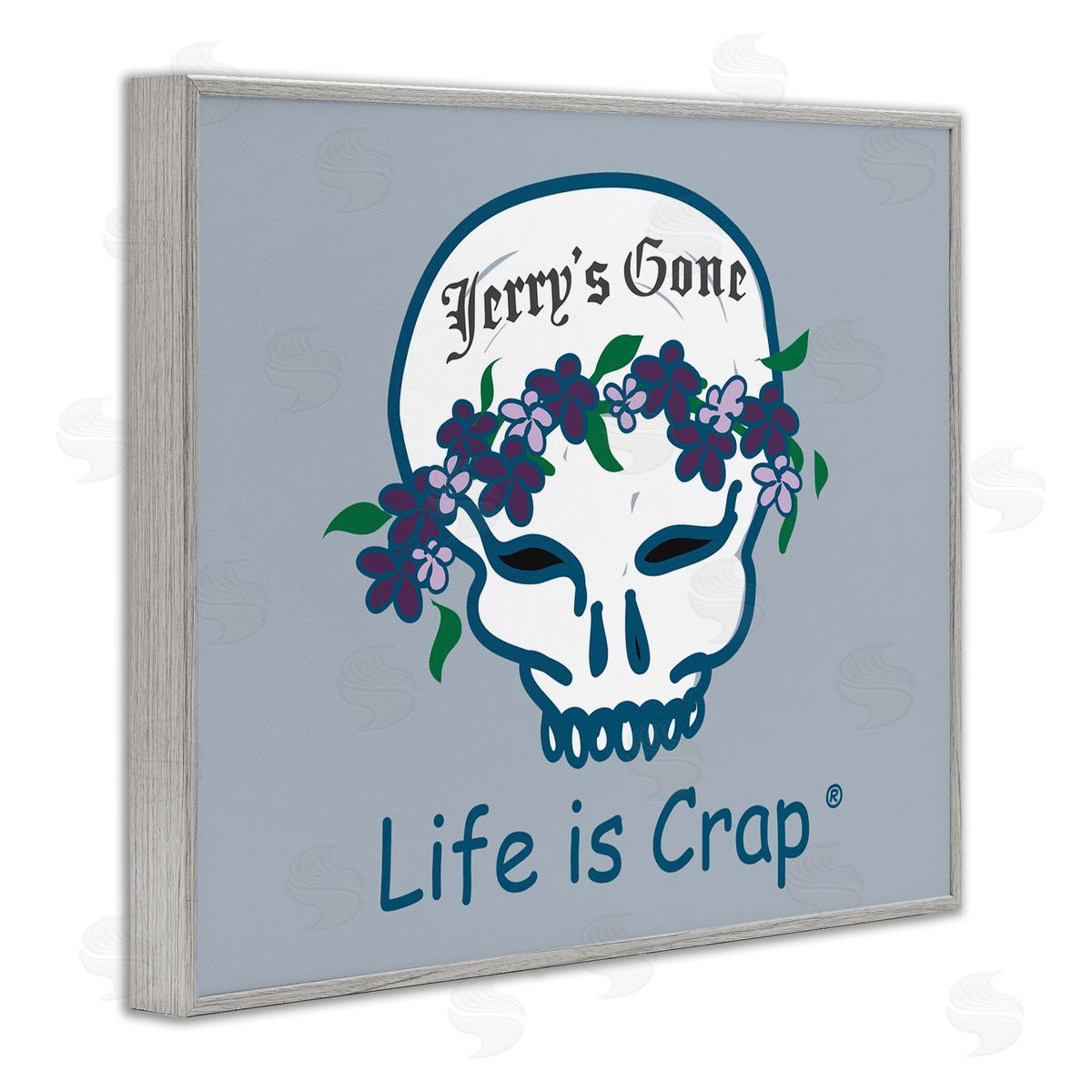LIC Jerry's Gone Skull Gray Framed Giclee Wall Art Print