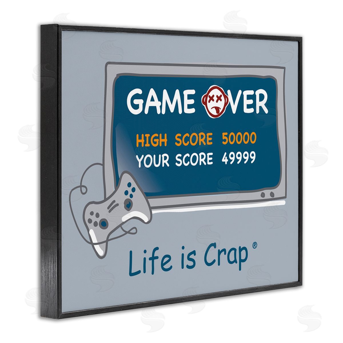 LIC Close Score Game Over Black Framed Giclee Wall Art Print