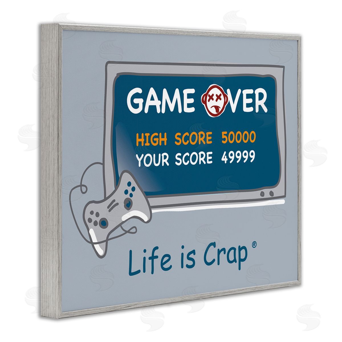 LIC Close Score Game Over Gray Framed Giclee Wall Art Print