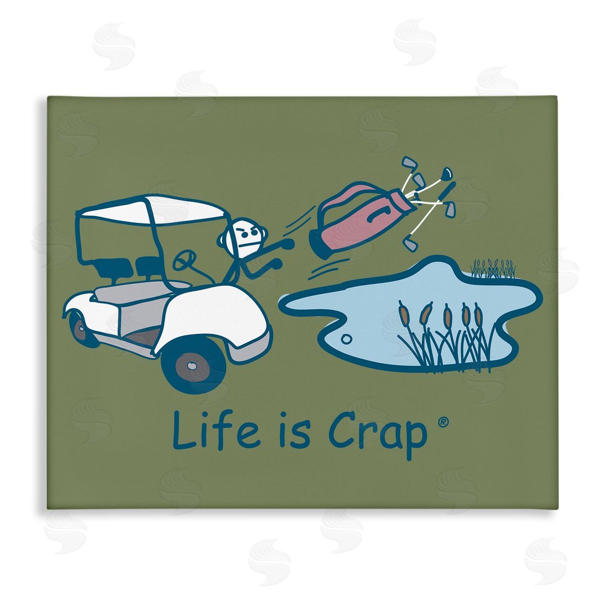 LIC Throwing Golf Clubs Canvas Wall Art Print