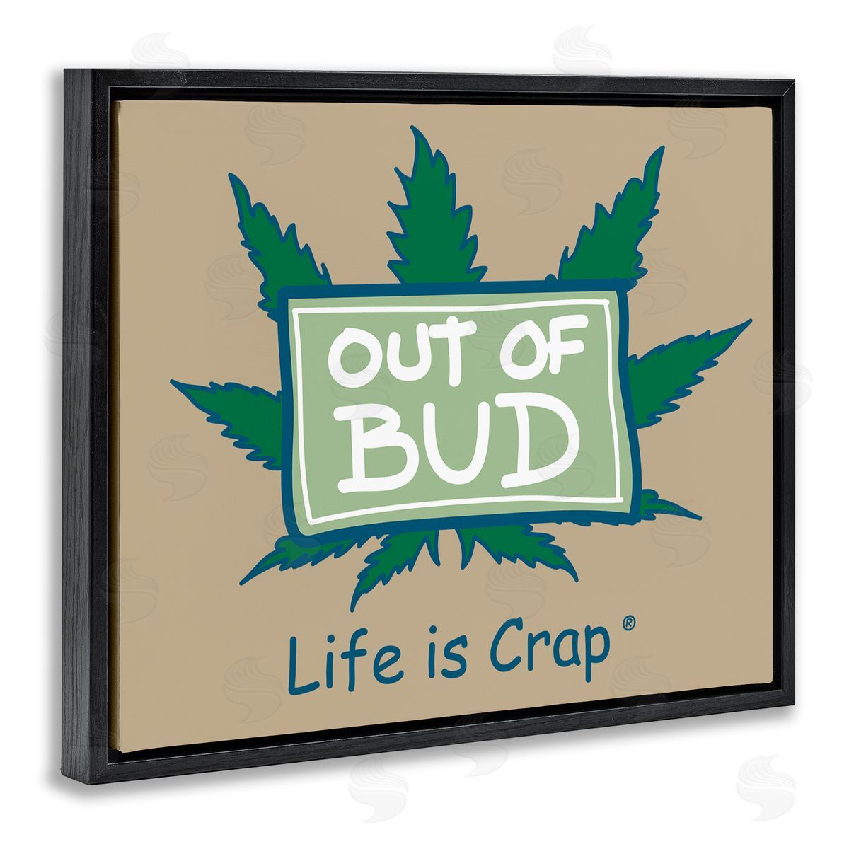 LIC Funny Out Of Bud Black Floating Frame Canvas Wall Art Print