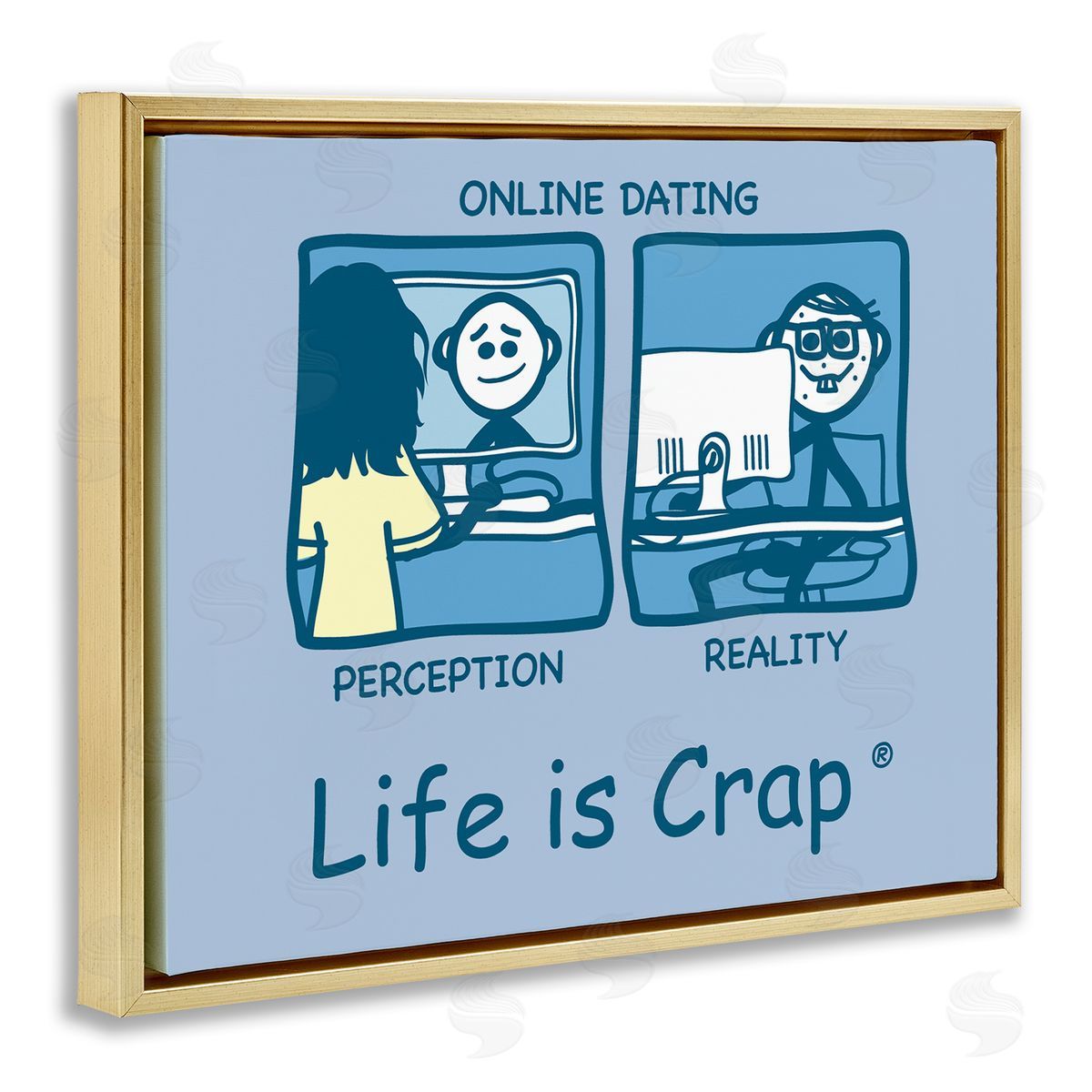 LIC Perception and Reality Dating Gold Floating Frame Canvas Wall Art Print