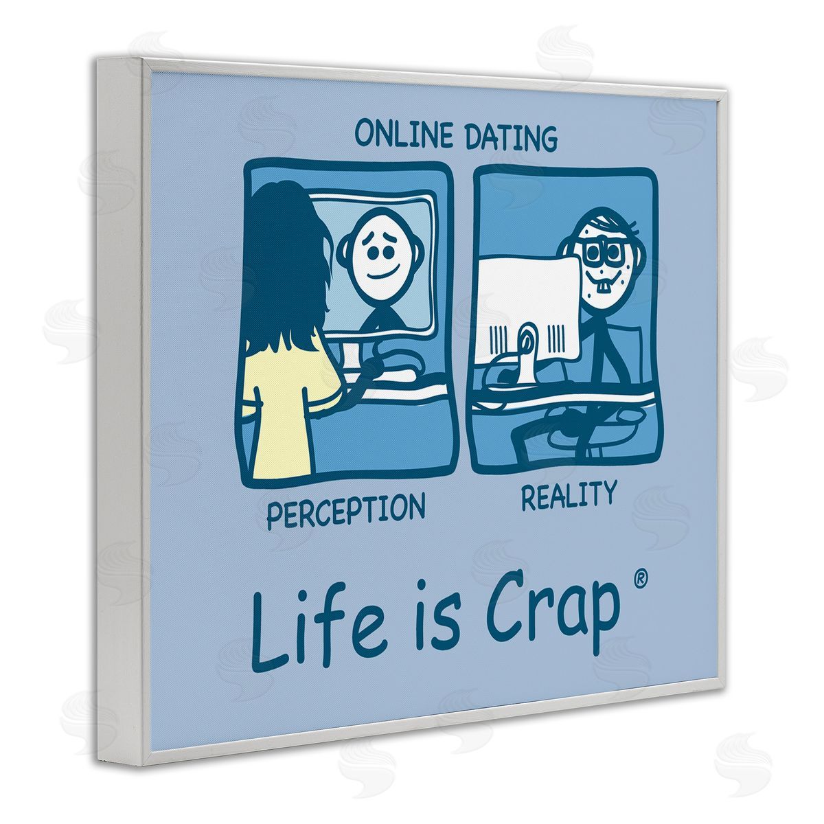 LIC Perception and Reality Dating White Framed Giclee Wall Art Print