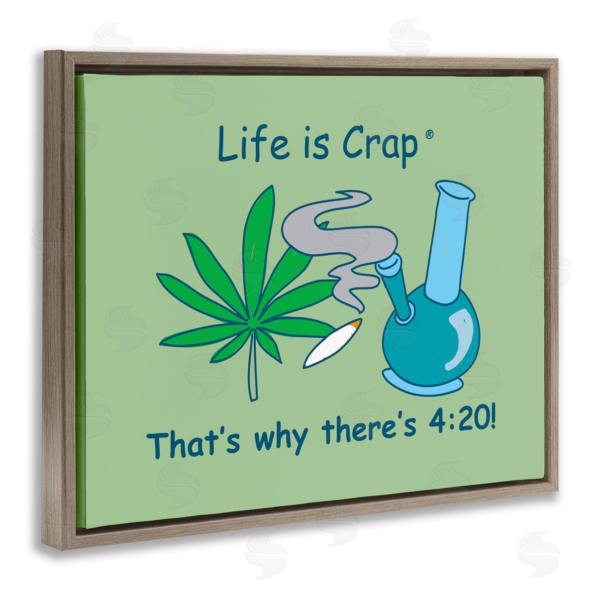 LIC Funny That's Why 420 Brown Floating Frame Canvas Wall Art Print
