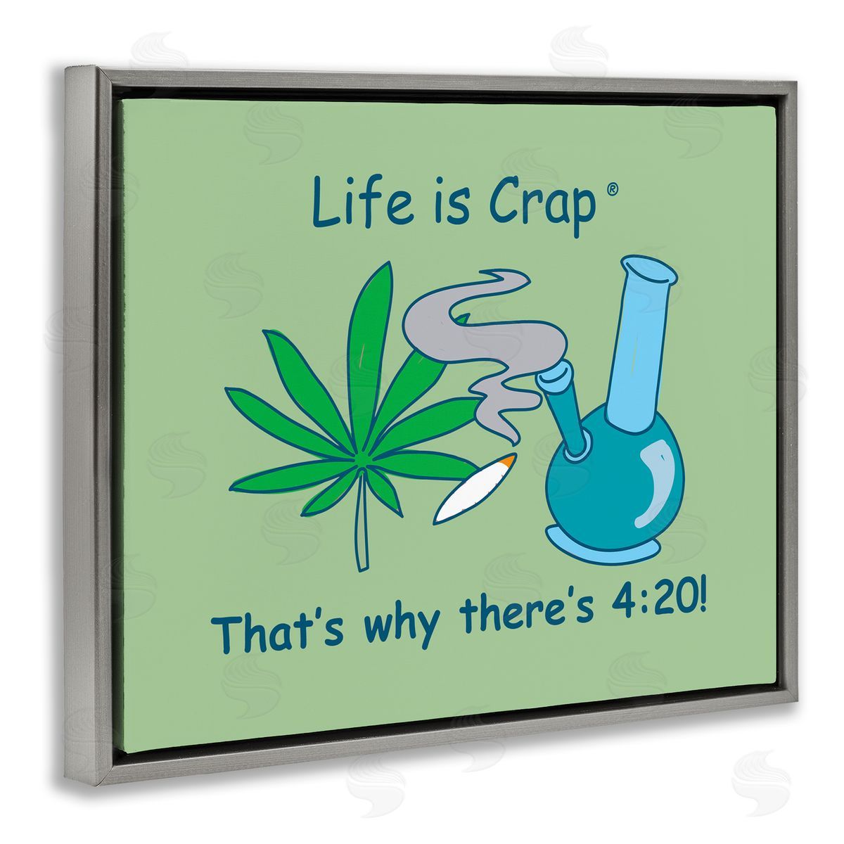 LIC Funny That's Why 420 Gray Floating Frame Canvas Wall Art Print