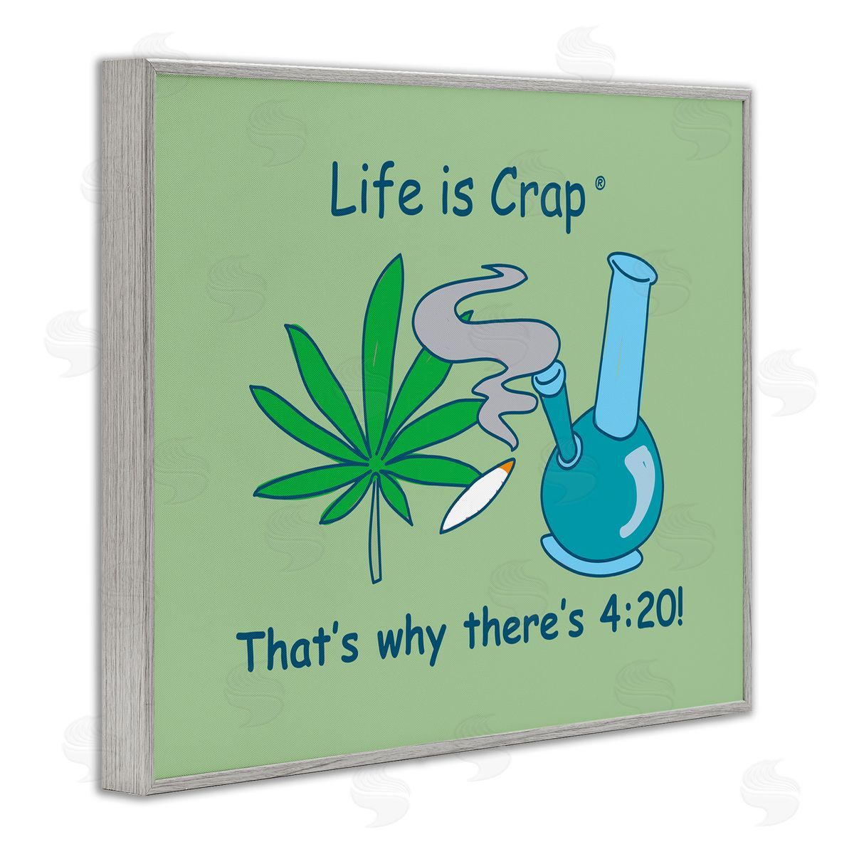 LIC Funny That's Why 420 Gray Framed Giclee Wall Art Print