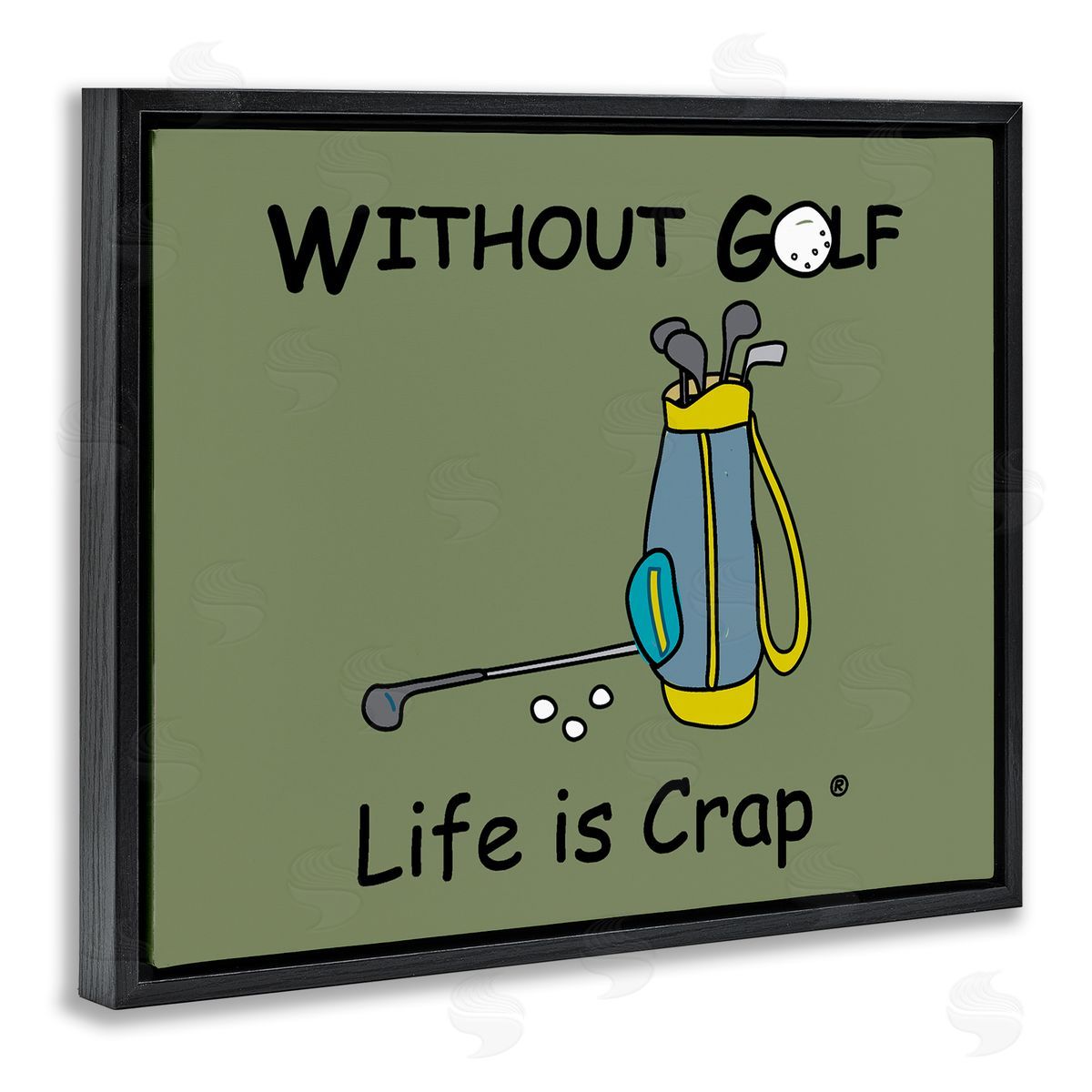 LIC Life Crap Without Golf Black Floating Frame Canvas Wall Art Print