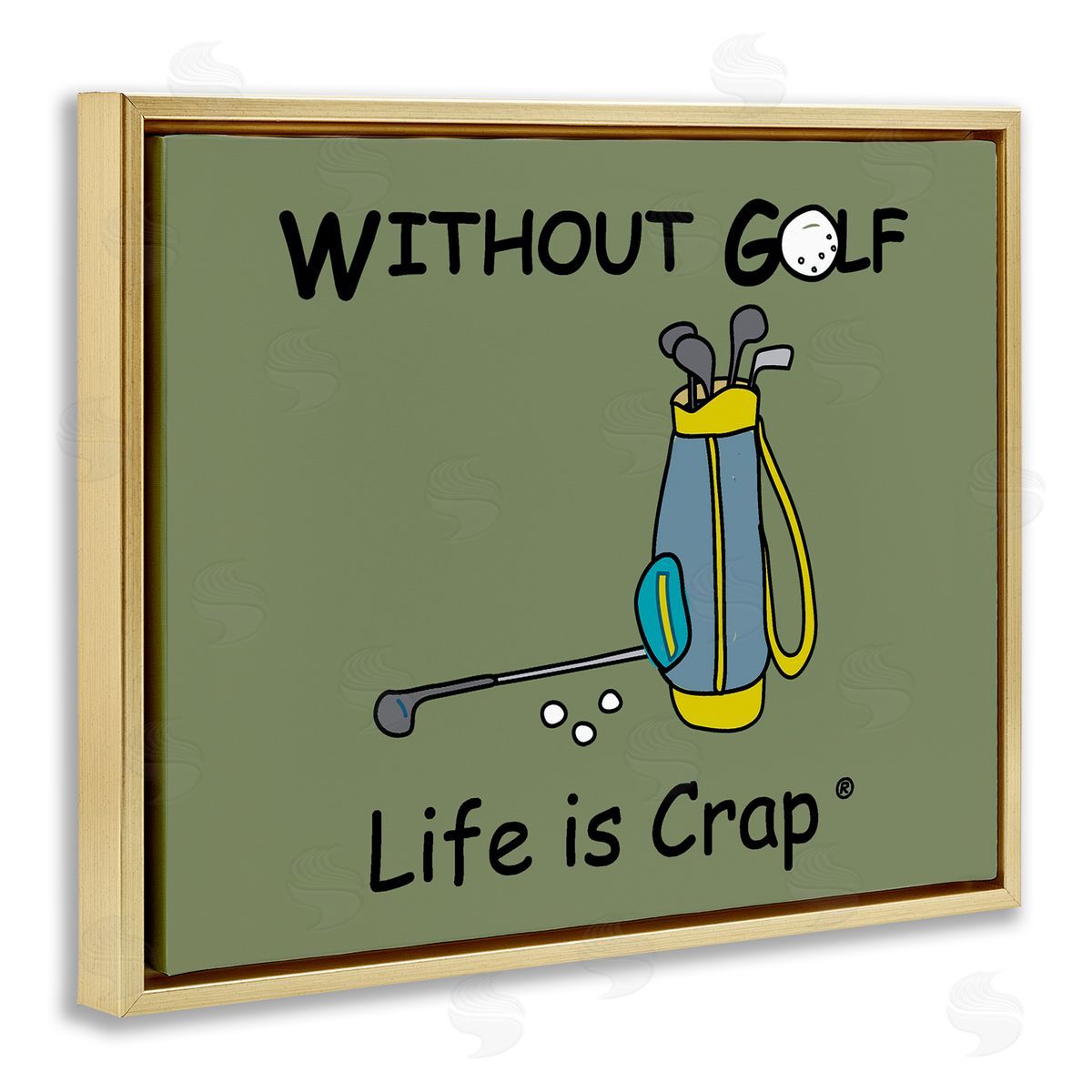 LIC Life Crap Without Golf Gold Floating Frame Canvas Wall Art Print