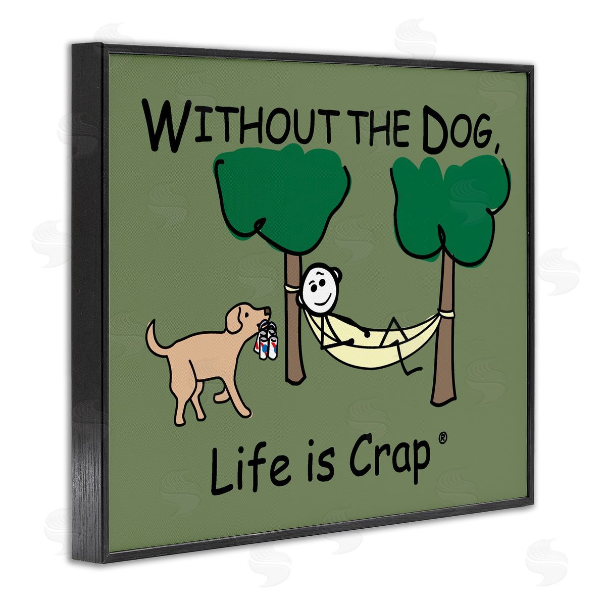 LIC Life Crap Without Dog Black Framed Giclee Wall Art Print