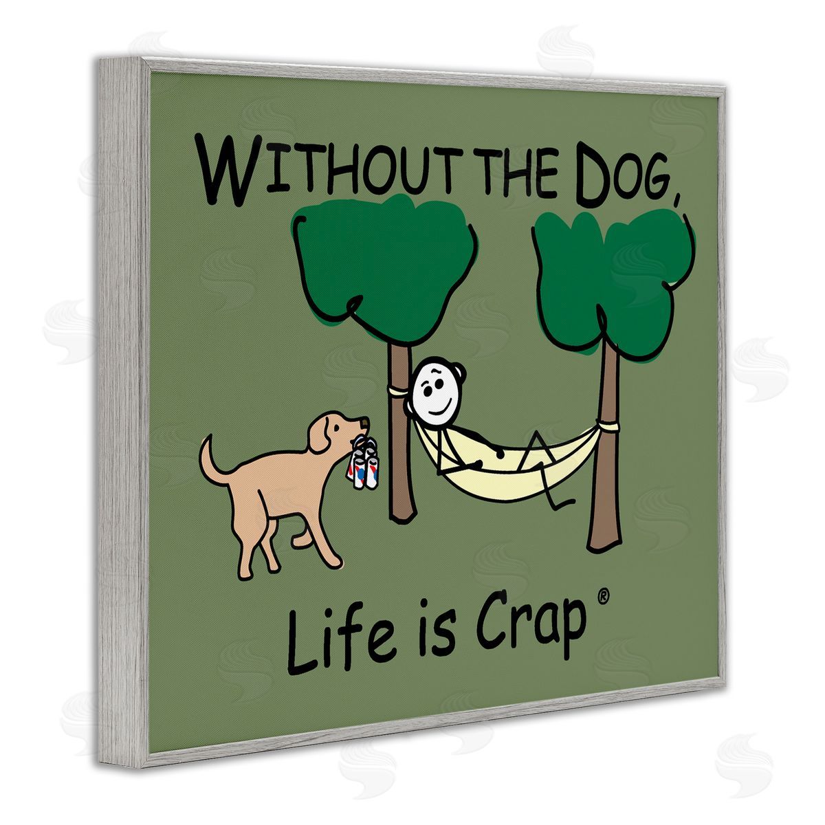 LIC Life Crap Without Dog Gray Framed Giclee Wall Art Print