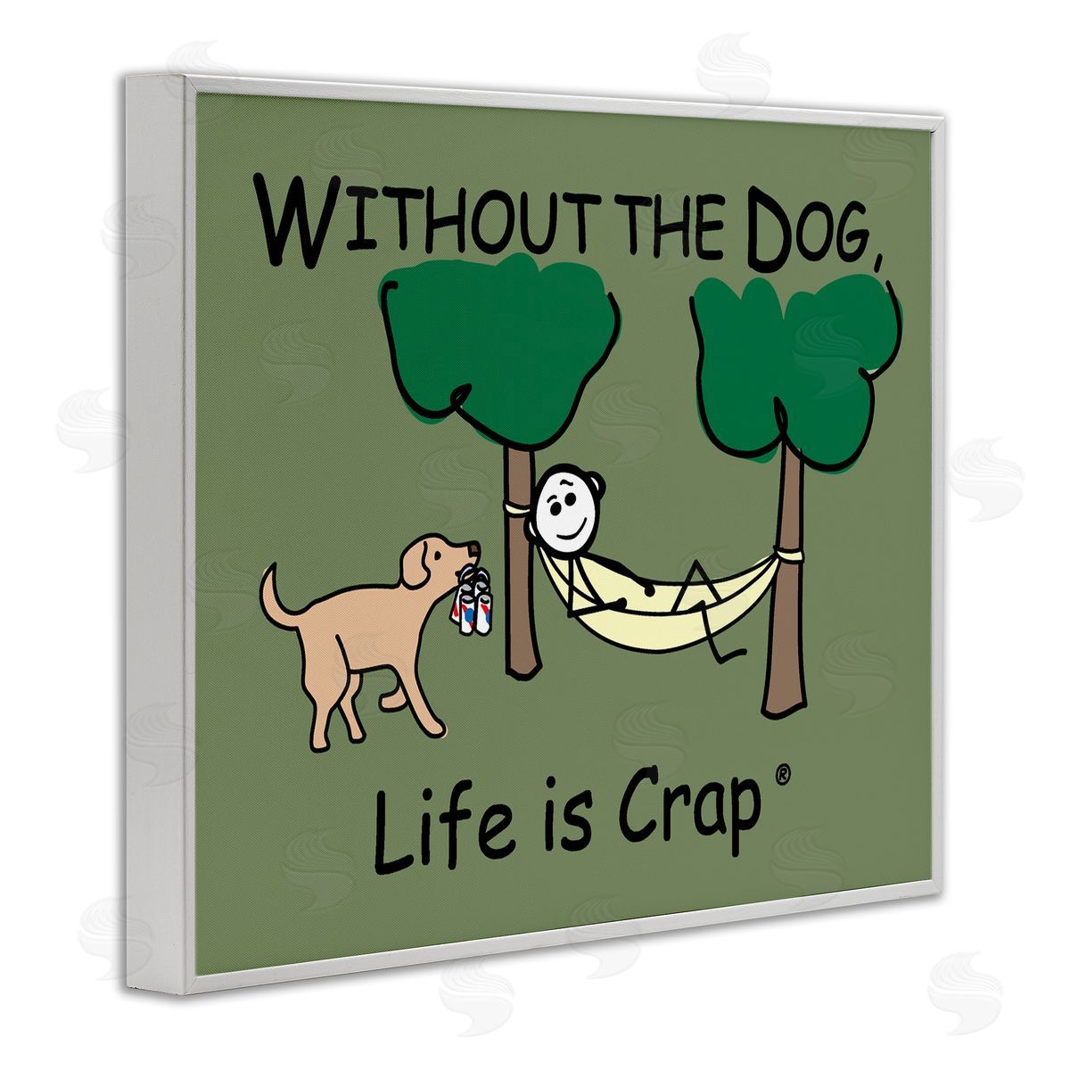 LIC Life Crap Without Dog White Framed Giclee Wall Art Print