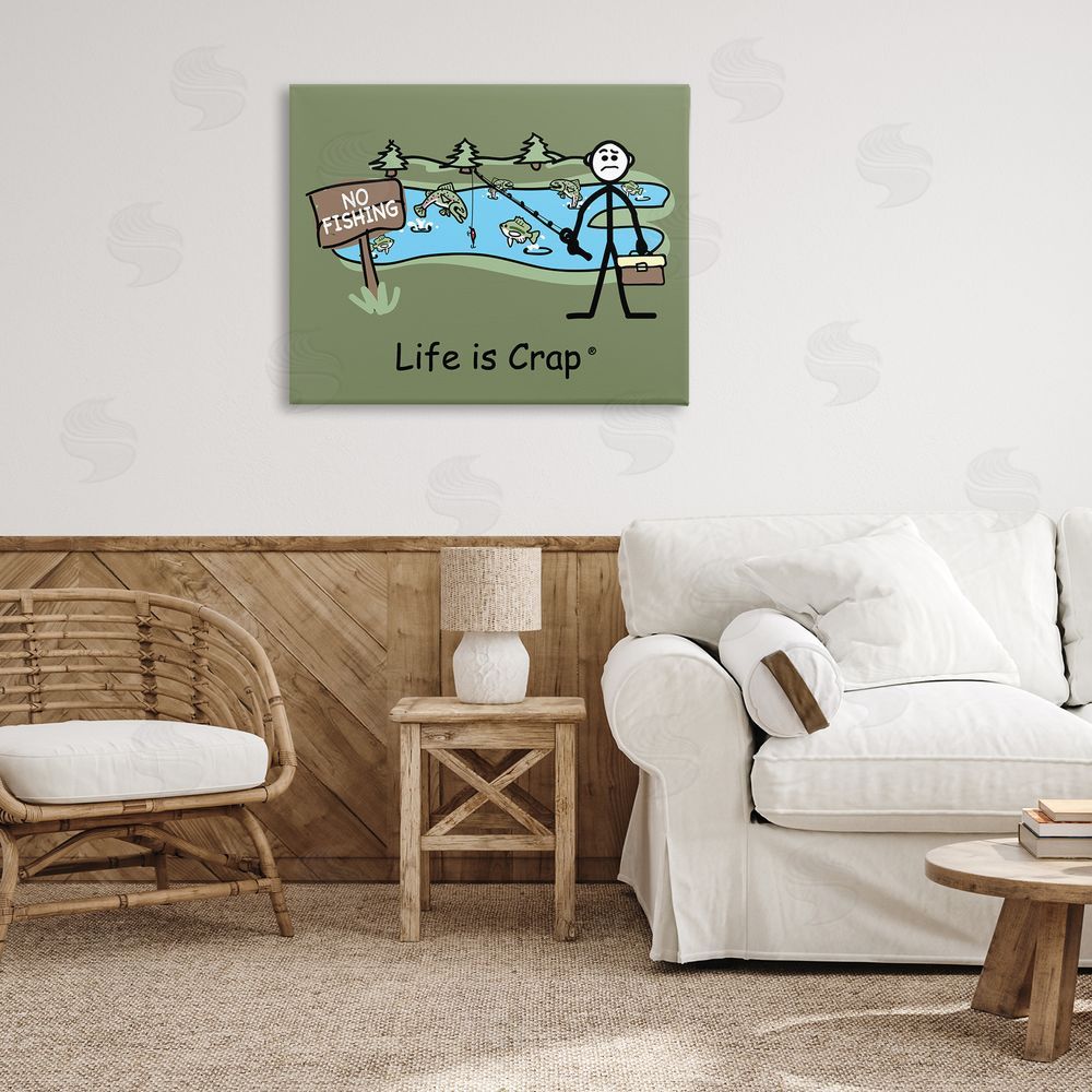LIC No Fishing at Pond Canvas Wall Art Print in Room