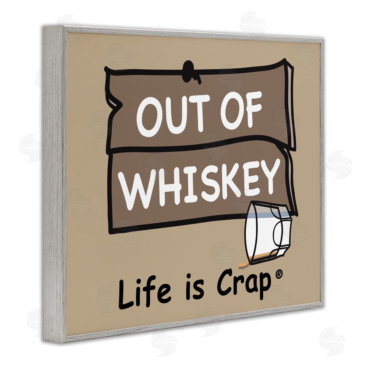 LIC Out Of Whiskey Gray Framed Giclee Wall Art Print