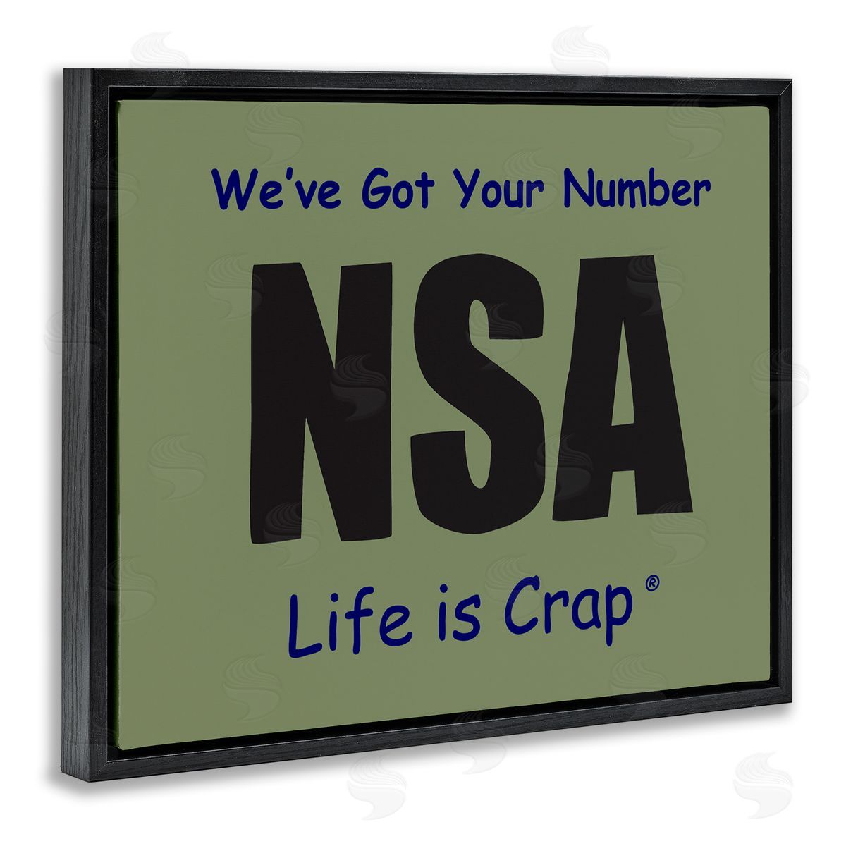 LIC Got Your Number NSA Black Floating Frame Canvas Wall Art Print