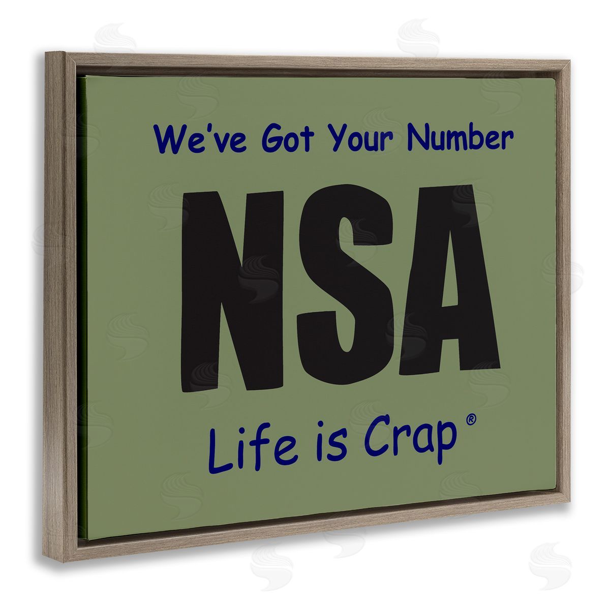 LIC Got Your Number NSA Brown Floating Frame Canvas Wall Art Print