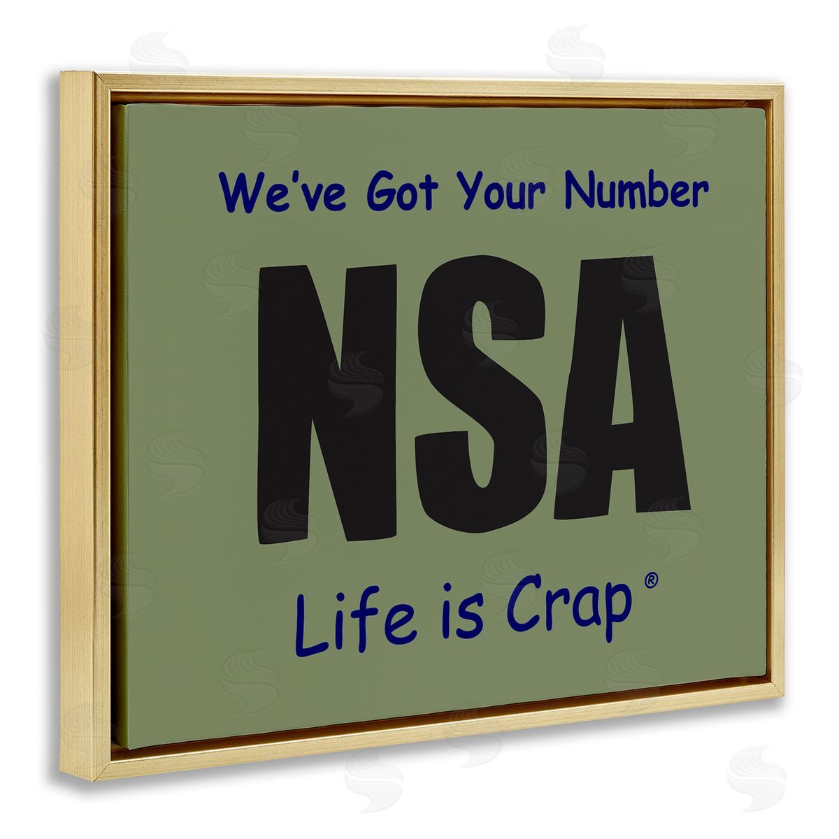 LIC Got Your Number NSA Gold Floating Frame Canvas Wall Art Print
