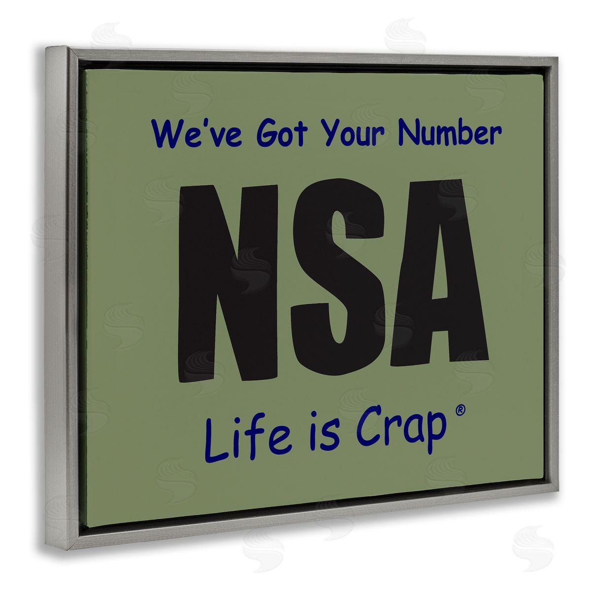 LIC Got Your Number NSA Gray Floating Frame Canvas Wall Art Print