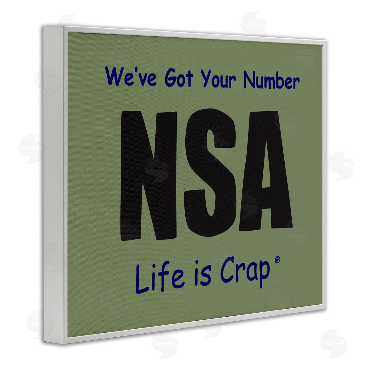 LIC Got Your Number NSA White Framed Giclee Wall Art Print