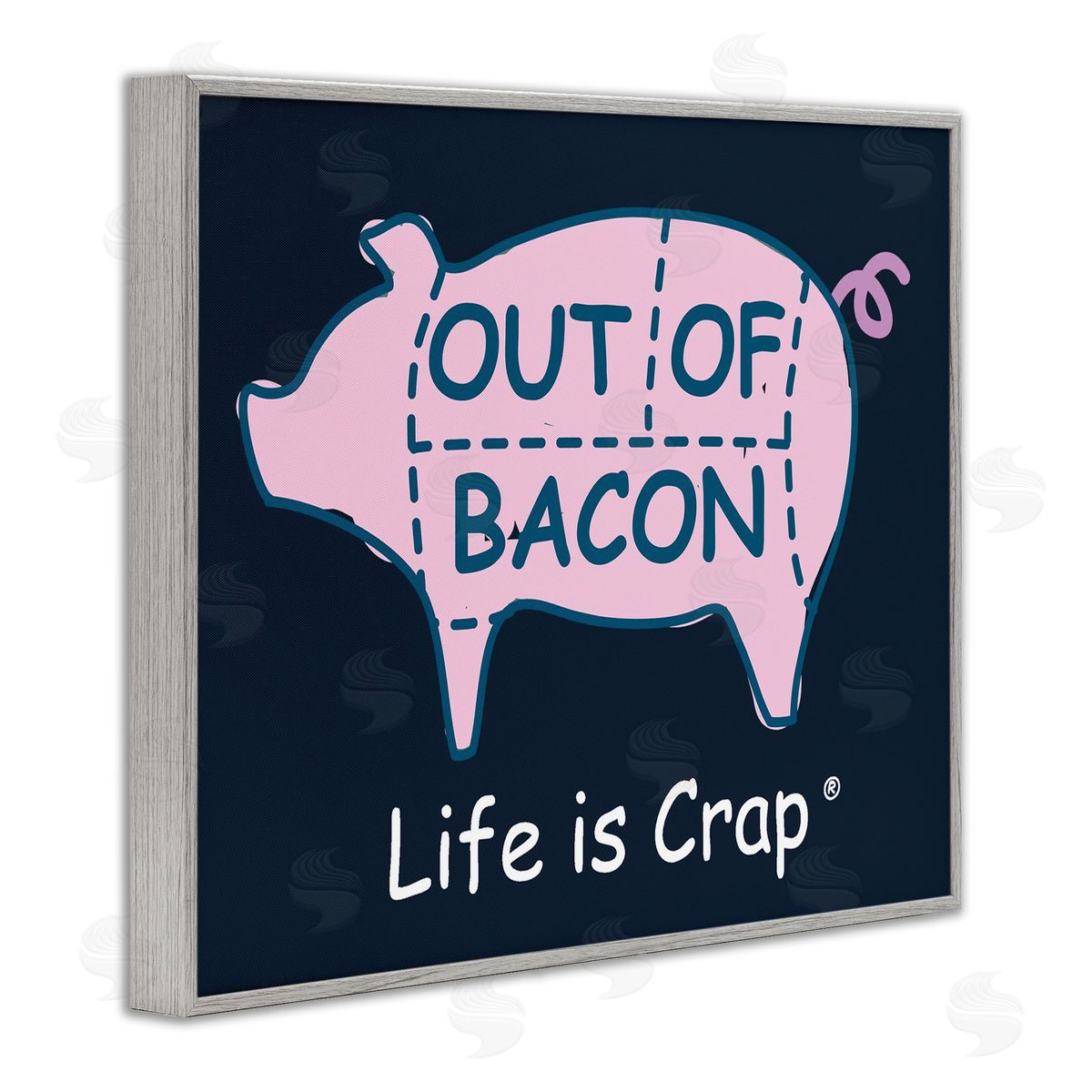 LIC Funny Out Of Bacon Gray Framed Giclee Wall Art Print