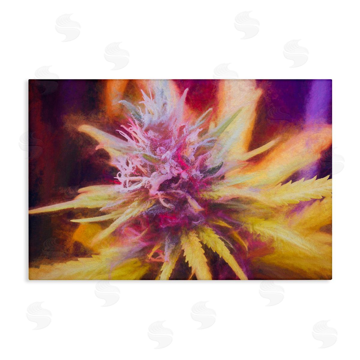 LIH Chalk Cannabis Flower Canvas Wall Art Print