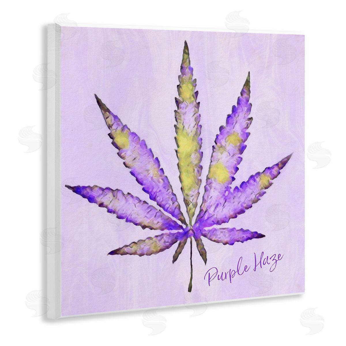 LIH Purple Haze Plant Leaf Wooden Wall Plaque Art Print
